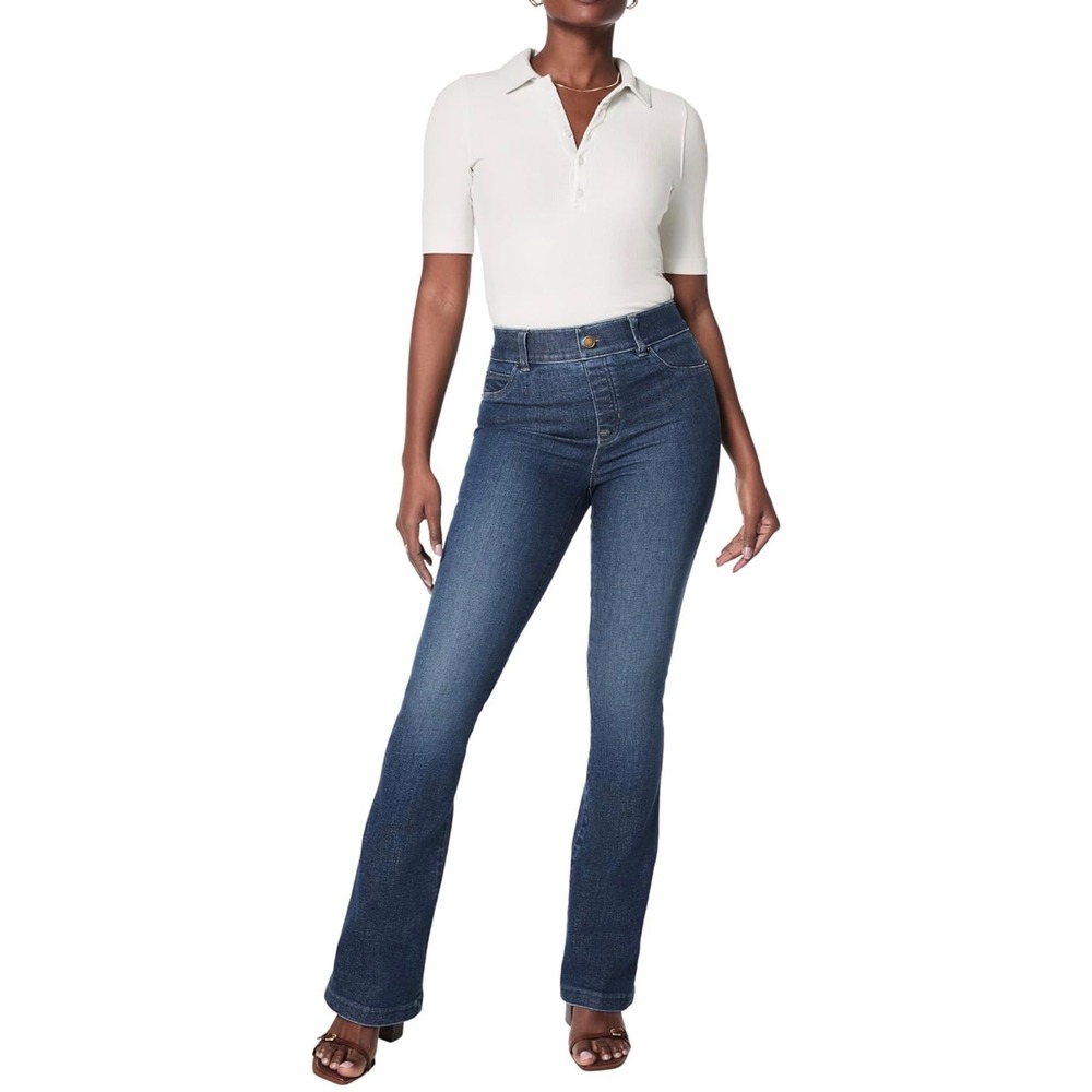 NWT SPANX SPANXshape Original EveryWear Flare Jean Authentic Blue High Rise L